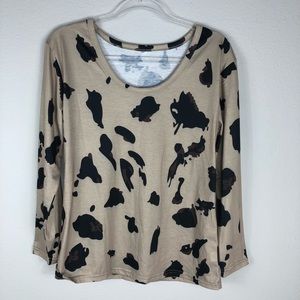 Size S Long Sleeve Camo Leopard Print Top